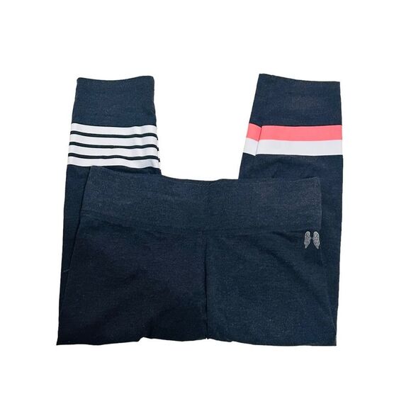 10/$25🦋 Victoria's Secret Dark Blue Ankle Pants w/ Coral/White Stripes - Medium - Picture 4 of 13